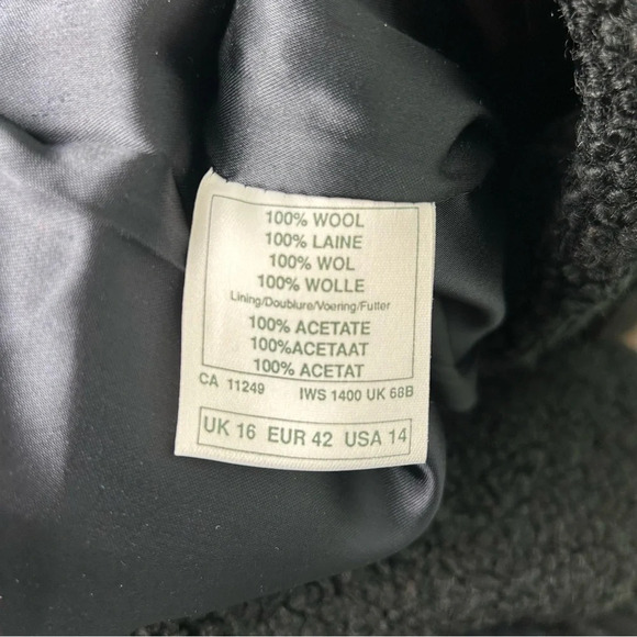 Vintage Laura Ashley Black Wool Full Length Coat Size 14 - Picture 9 of 12